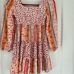 Vince Camuto Red and Multicolor Kids Dress